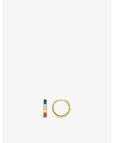 Thomas Sabo Rainbow 18ct Yellow Gold-plated 925 Sterling-silver Hoops - White