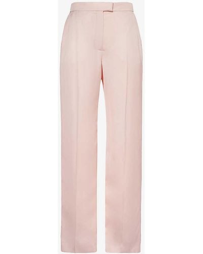 Alexander McQueen Straight-leg High-rise Woven Trousers - Pink