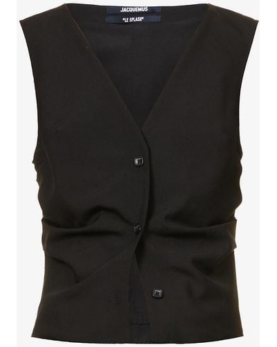 Jacquemus Le Gilet V-neck Wool Vest - Black