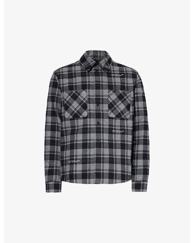 Off-White c/o Virgil Abloh Checked Logo-embroidered Cotton Shirt - Multicolor