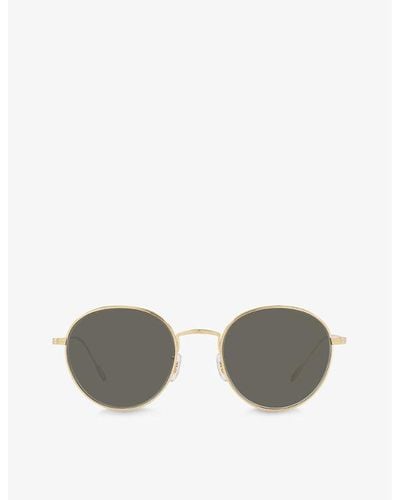 Oliver Peoples Ov1306st Altair Round-frame Metal Sunglasses - Metallic