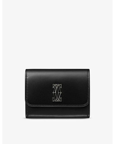 Cartier C De Mini Leather Wallet - Black