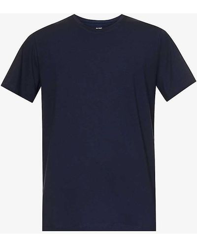 PAIGE Cash Crewneck Cotton-blend T-shirt - Blue