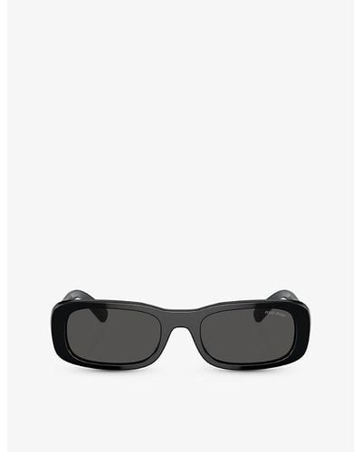 Miu Miu Mu 08zs Rectangle-frame Acetate Sunglasses - Black