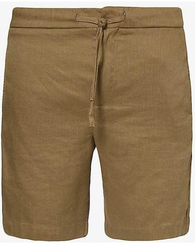 Frescobol Carioca Felipe Elasticated-waist Linen And Cotton-blend Shorts - Natural