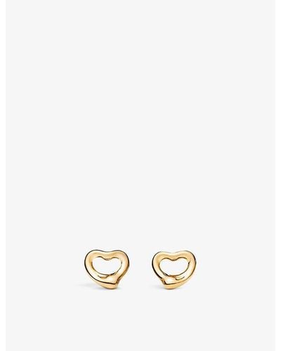 Tiffany & Co. Open Heart 18ct Yellow- Stud Earrings - White