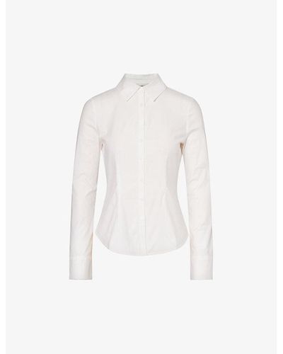 Reformation X Camille Rowe Jodie Fitted Stretch-organic-cotton Shirt - White