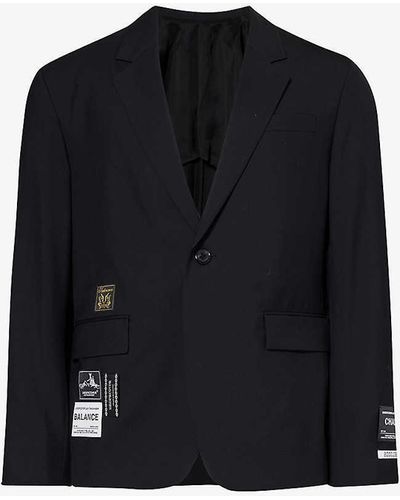 Undercover Notched-lapel Wool Blazer - Blue