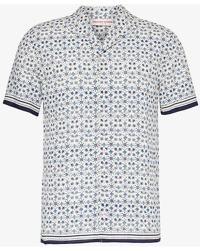 Orlebar Brown Hibbert Graphic-print Regular-fit Woven Shirt X - Grey