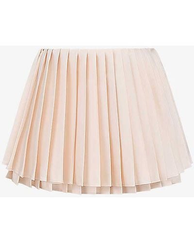 House Of Cb Emira Pleated Woven Mini Skirt - Pink