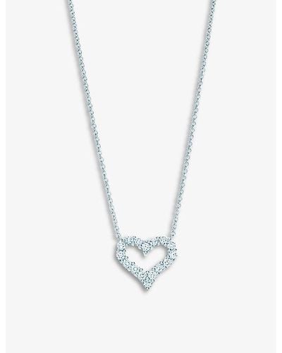 Tiffany & Co. Tiffany Hearts Pendant With Diamonds In Platinum - Metallic