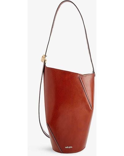Cult Gaia Aldari Adjustable-strap Leather Shoulder Bag - Red