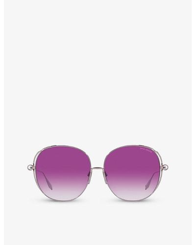 Dita Eyewear D4000431 Arohz Round-frame Metal Sunglasses - Purple