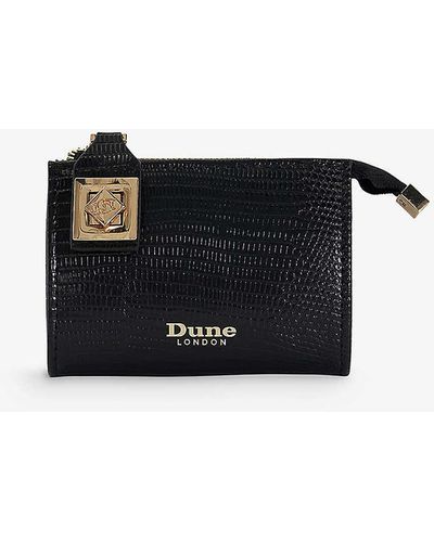 Dune Koined Logo-print Faux-leather Card Holder - Black