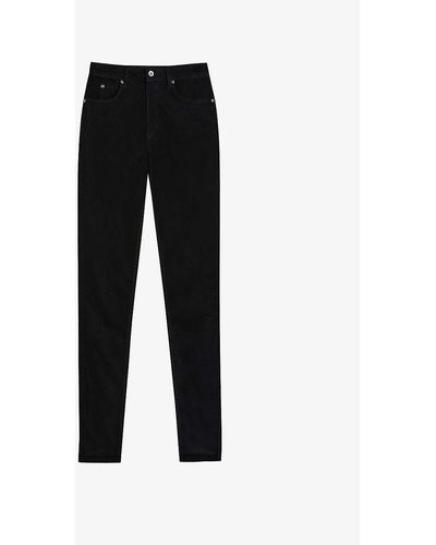 Ted Baker Livviah Skinny High-rise Stretch-velvet Jeans - Black