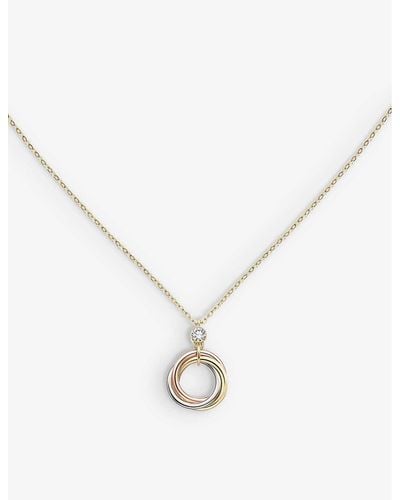 Cartier Trinity 18ct White, Rose, Yellow-gold And 0.05ct Brilliant-cut Diamond Pendant Necklace - Natural