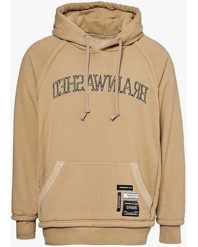 Undercover Brainwashed Embroidered Relaxed-fit Cotton-blend Hoody - Natural