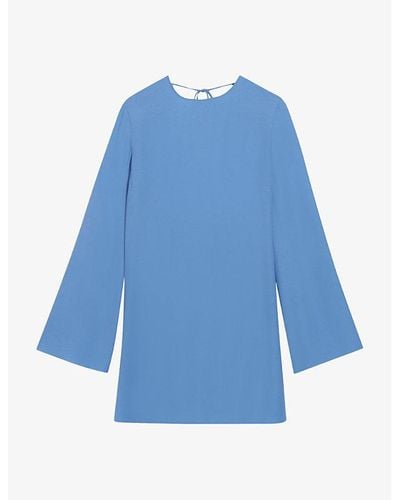 Claudie Pierlot Fluted-sleeve Woven Mini Dress - Blue