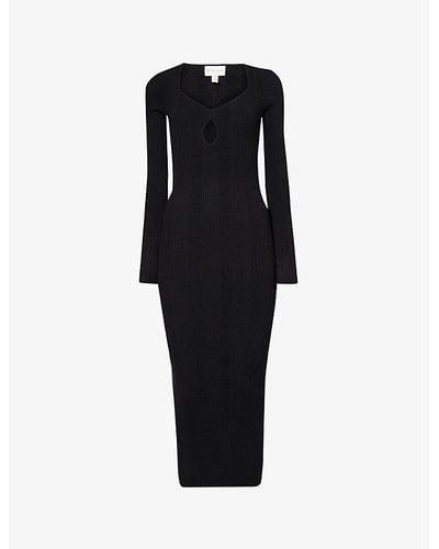 Pretty Lavish Lana Slim-fit Knitted Midi Dress - Black