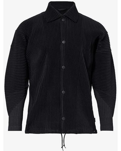 Homme Plissé Issey Miyake Pleated Relaxed-fit Knitted Shirt - Blue