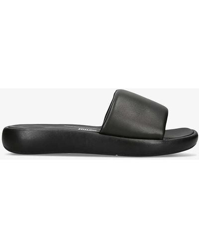 Fitflop Iqushion Deluxe Ergonomic Leather Slides - Black