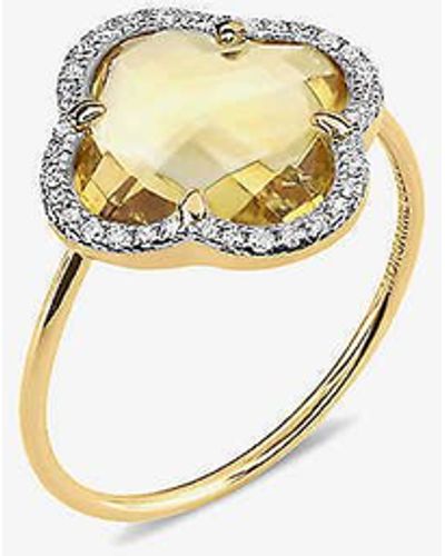 The Alkemistry Morganne Bello Clover 18ct Yellow-gold, 0.128ct Diamond And 3.44ct Citrine Ring - Metallic