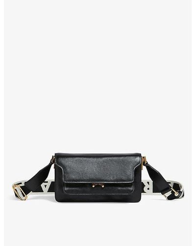 Marni Trunk Leather Shoulder Bag - Black
