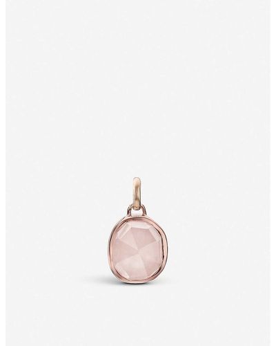 Monica Vinader Siren Medium 18ct Rose-gold Vermeil Silver And Rose Quartz Pendant - Pink