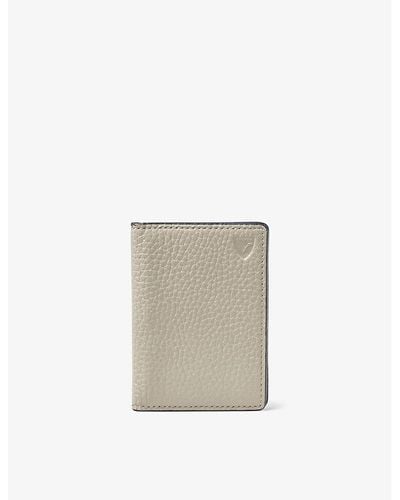 Aspinal of London Double-folded Pebble Leather Credit-card Holder - White