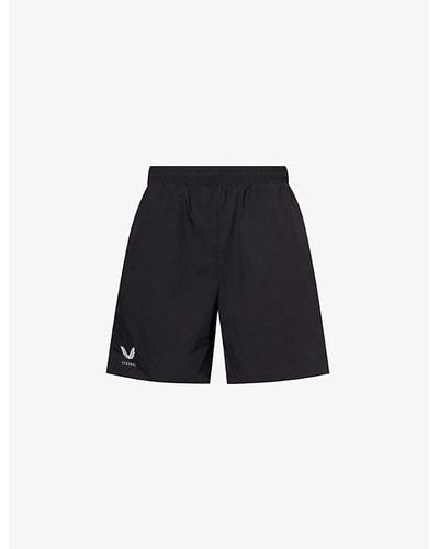Castore Brand-print Relaxed-fit Stretch-woven Shorts - Black