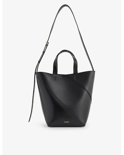 Jil Sander Vertigo Leather Cross-body Bag - Black