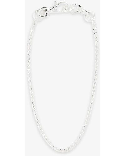 Martine Ali Oda Baby-boxer 925 Sterling- Pleated Brass Necklace - White