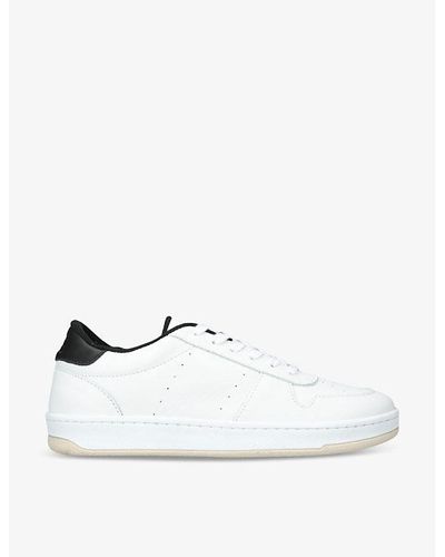 PAIGE Remy Tonal-stitch Leather Low-top Trainers - White