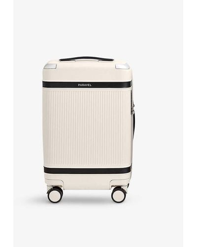 Paravel Beige And Black Steel Aviator Shell Carry-on Suitcase - White