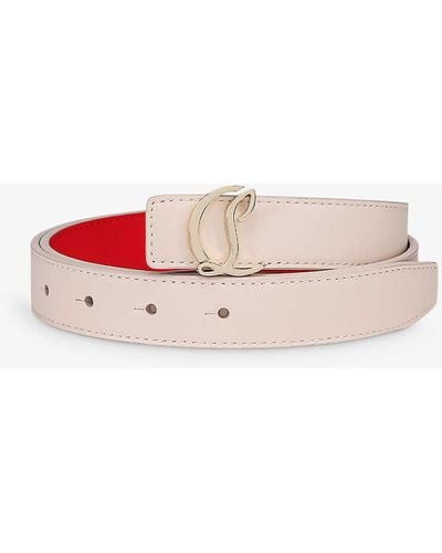 Christian Louboutin Logo-buckle Leather Belt - Pink