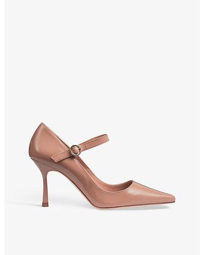 LK Bennett Camille Buckle-embellished Heeled Patent-leather Courts - Pink