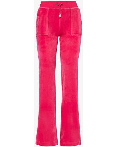 Juicy Couture Brand-embroidered Elasticated-waist Velour jogging Bottoms - Pink