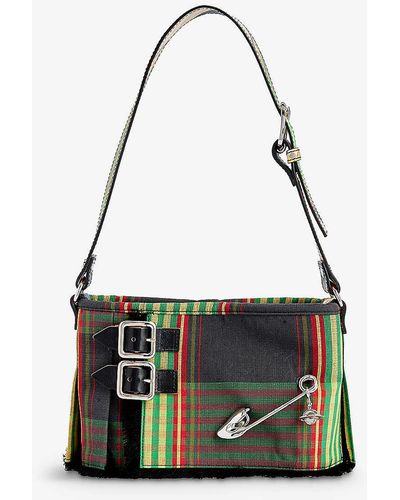 Vivienne Westwood Heather Cotton And Linen-blend Shoulder Bag - Black