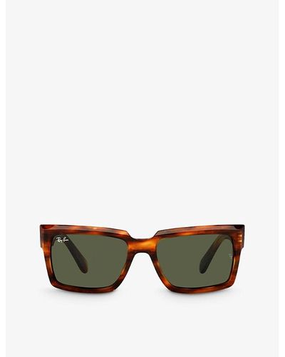 Ray-Ban Rb2191 Inverness Rectangular-frame Acetate Sunglasses - Green