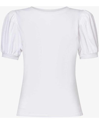 PAIGE Matcha Puffed-sleeve Cotton-jersey T-shirt X - White