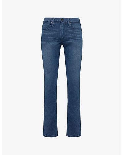 PAIGE Lennox Slim-fit Tapered-leg Stretch-denim Jeans - Blue
