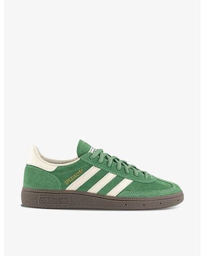 adidas Handball Spezial Brand-embellished Suede Low-top Trainers - Green