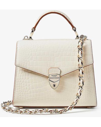 Aspinal of London Mayfair Croc-effect Leather Top-handle Bag - Natural