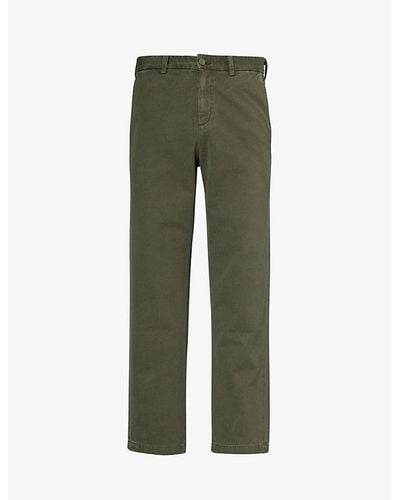 Agolde Vinson Straight-leg Mid-rise Cotton Chino Trousers - Green
