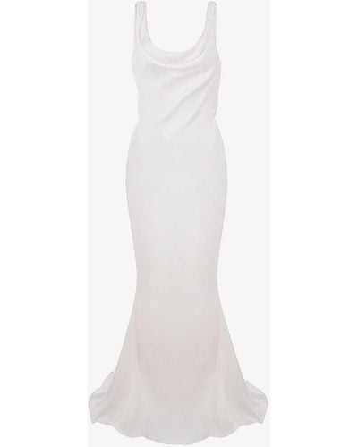 House Of Cb Odette Satin Maxi Dress - White