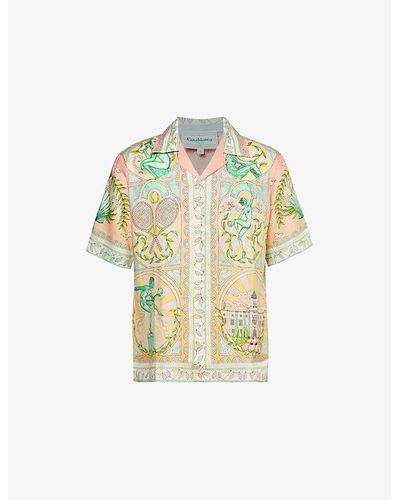Casablancabrand All-over Print Linen Shirt - Metallic