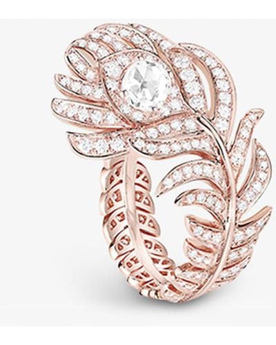 Boucheron Plume De Paon 18ct Rose-gold And Diamond Ring - Pink