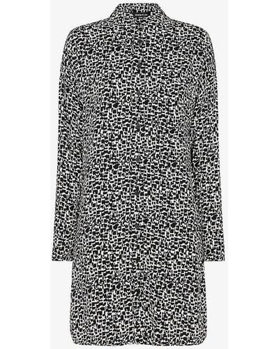 Whistles Helena Fuzzy Squares Graphic-print Woven Dress - Grey