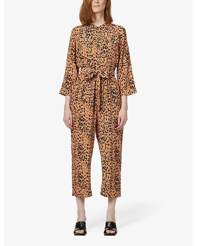 Whistles Animal-print Woven Jumpsuit - Multicolor