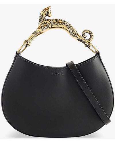 Lanvin Cat Leather Top-handle Bag - Black